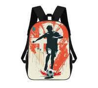 sinyumoney Denmark Soccer Player Silhouette Rucksack Large Lightweight Casual Backpack for Campus Outdoor Travel Sports 17inch