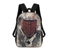 sinyumoney Denver in Watercolor 17inch School Bag 3D Printed Children's School Backpack Casual Fashion Travel Backpacks for Kids School Students