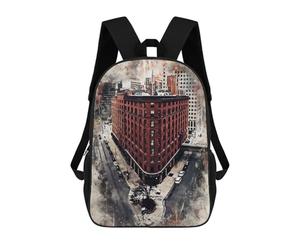 sinyumoney Denver in Watercolor 17inch School Bag 3D Printed Children's School Backpack Casual Fashion Travel Backpacks for Kids School Students