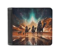 sinyumoney Desert Journey to The Stars 3D Print Clutch Purse Coin Pocket ID RFID Blocking Banknote Compartments Purse Youth Guys 11.7cm*9.5cm