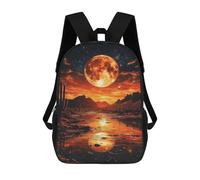 sinyumoney Desert Moonlit Reflections Backpacks 3D Printed 17inch Kids School Backpack Outdoor Casual Daypack Casual Travel Bags for Middle School Students