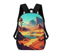 sinyumoney Desert Oasis Reflection School Bag Bookbag 3D Printed Children's Backpacks for Kids Boy Girl Book Bags Kids School Bag Travel Rucksacks 17inch