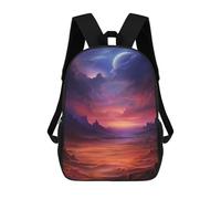 sinyumoney Desert Planet Sunset Landscape Children's Backpacks 17inch School Backpack 3D Printed Bag Bookbag for Kids Travel Rucksacks Boy Girl Book Bags Kids School Bag