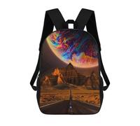 sinyumoney Desert Road to The Cosmic Horizon Backpack for School 3D Printed Boys Girls School BagChildren Bookbag Travel Rucksack 17inch