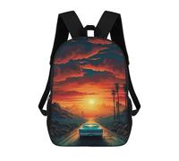 sinyumoney Desert Sunset Drive Children's Backpacks School Backpack 3D Printed for Kids Travel Rucksacks Book Bags Kids 17inch School Bag