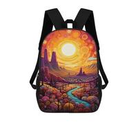 sinyumoney Desert Sunset Fantasy Landscape Children's Backpacks School Backpack 3D Printed for Kids Travel Rucksacks Book Bags Kids 17inch School Bag