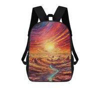 sinyumoney Desert Sunset Landscape Children's Backpacks School Backpack 3D Printed for Kids Travel Rucksacks Book Bags Kids 17inch School Bag