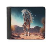 sinyumoney Desert Warrior Dreamscape -1 3D Print Wallet Safe Protection Card Banknote Compartments Fashion Slim Leather Wallet for Boys Girls 11.7cm*9.5cm
