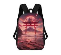 sinyumoney Dessert Torii Gate Children's Backpacks School Backpack 3D Printed Backpack for Kids Travel Rucksacks Book Bags Kids School Bag 17inch