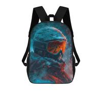 sinyumoney Detailed Snow Storm Skier School Backpack Water Resistant Computer Rucksack- Perfect for Travel, Work And Daily Use 17inch