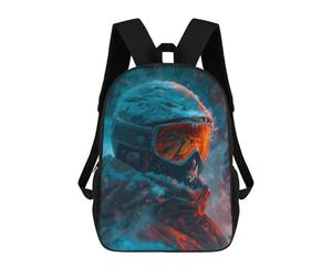 sinyumoney Detailed Snow Storm Skier School Backpack Water Resistant Computer Rucksack- Perfect for Travel, Work And Daily Use 17inch