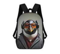 sinyumoney Detective Penguin School Backpack Water Resistant Travel Backpack Computer Bag for School/Work/Travel 17inch