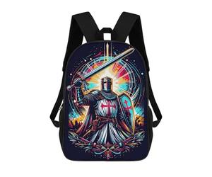 sinyumoney Deus Vult Children's Backpacks School 3D Printed Bag Bookbag for Kids Travel Rucksacks Boy Girl Book Bags Kids School Bag 17inch