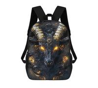 sinyumoney Devil Black Goat with Golden Horns Children's 17 Inch School Backpack 3D Printed Anime Movies for Kids Travel Rucksacks Book Bags Kids School Bag