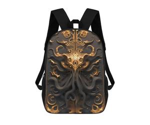 sinyumoney Devil Golden Cthulhu Backpack School Bag Rucksack Casual Daypacks School Work Travel Bag for Teenage Girls Boys Women Men 17inch
