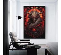 sinyumoney Devil Hell Dragon Art Work for Home Walls Wall Decor Ready to Hang for Bathroom Toilet Decor Large Canvas Wall Art for Living Room 20x30inch(50x75cm)
