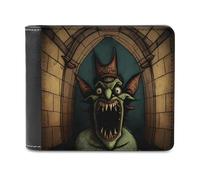 sinyumoney Devil in The Doorway 3D Print PU Leather Wallet Slots ID Window RFID Blocking Stylish Slots Note Section Purse Youth Guys 11.7cm*9.5cm