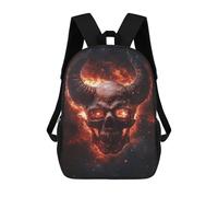 sinyumoney Devil Skull Galaxy Art Print Kids Backpack,School Backpack Kids School Bag 3D Printed Cartoon Large Capacity Backpack for Kids Boys And Girls 17inch