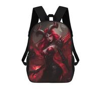 sinyumoney Devilish Red Demon Artwork School Bags School Secondary High School College Backpack Travel for Boys/Girls/Teenagers 17inch