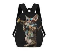 sinyumoney Devon Rex Trumpet Backpack School Bag Backpack For Girls Boys Backpacks Large Capacity Kids Backpack Lightweight School Bags For Kids Students 17inch