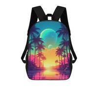 sinyumoney Digital Euphoria Synthwave Backpacks Children's Backpacks School Bag 3D Printed Children's School Backpack Fashion Travel Backpacks for Kids Elementary Middle School 17inch