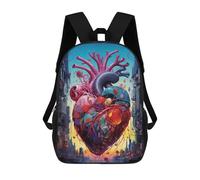 sinyumoney Digital Heart Backpacks 3D Printed Kids School Backpack Outdoor Casual Daypack Fashion Casual Children Backpacks Cute Travel Bags 17inch