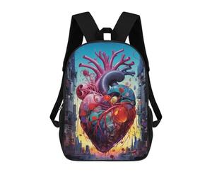 sinyumoney Digital Heart Backpacks 3D Printed Kids School Backpack Outdoor Casual Daypack Fashion Casual Children Backpacks Cute Travel Bags 17inch