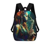 sinyumoney Digital Painting Rhythm 3D Printed 17 Inch School Backpack Children's Backpacks 3D Printed Cool Knapsack for Boys Elementary And Middle