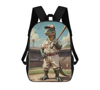 sinyumoney Dino Baseball Classic 37 Children's Backpacks Kids Fun School Bag Boys Backpack Travel Bag Student Schoolbag Book Stationery Bag Chool Bags 17inch