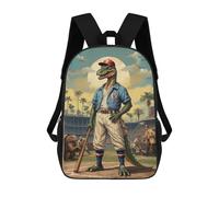 sinyumoney Dino League Legends 9 Children's School Backpack 3D Printed for Kids Travel Rucksacks Book Bags for Boys Elementary School Students 17inch