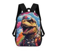 sinyumoney Dinosaur Astronaut in Space Children's Backpacks 17inch School Backpack 3D Printed Bag Bookbag for Kids Travel Rucksacks Boy Girl Book Bags Kids School Bag