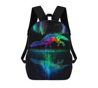 sinyumoney Dinosaur Aurora Borealis Rucksack Fashion Stationery Backpack Waterproof Casual Daypacks for Men, Women & Teenage Boys 17inch