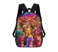 sinyumoney Dinosaur Carnival Celebration 3D Printed School Bag Children's School Backpack Schoolbags Travel Backpacks Casual Fashion Bag for Kids School Students 17inch