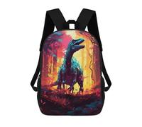 sinyumoney Dinosaur in Fiery Forest 3D Printed Children's School Backpack for Kids Travel Rucksacks Book Bags Kids School Bag 17inch