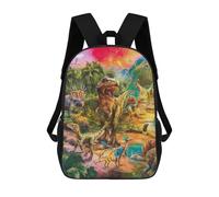 sinyumoney Dinosaur Paradise Prehistoric Scene Backpack 3D Print Kids Bag Elementary Students Daypack Lightweight School Bag for Children Girls Boys Nursery Lunch Pack 17inch
