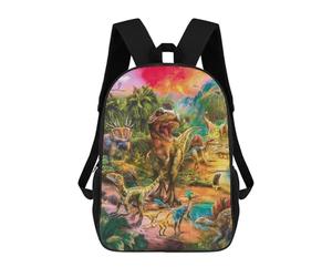 sinyumoney Dinosaur Paradise Prehistoric Scene Children Casual Backpacks School Bag for Teenagers Girls Boys Book Bags Back Pack 17inch