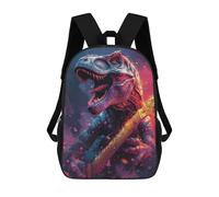 sinyumoney Dinosaur Paying Guitar Backpack School Rucksack Casual Daypacks School Work Travel Bag for Men/Women 17inch