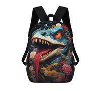 sinyumoney Dinosaur with Flowers Backpack Cartoon Plush Bag, 3D Backpack for Kids School Bag Birthday Gift Idea for Boys And Girls 17inch