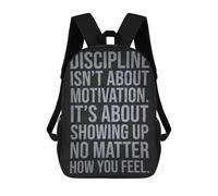 sinyumoney Discipline Is About Showing Up, Gym, Hustle, Grind Backpack School Large Water Resistant Laptop Backpack for School/Work/Travel 17inch
