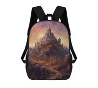 sinyumoney Distant Fantasy Castle School Backpack for Girls Backpack Water Repellent Casual Daypack Lightweight Rucksack Boy Girl School Backpack 17inch