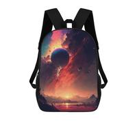 sinyumoney Distant Planet Horizon Backpacks Kids School Backpack School Bag 3D Printed School Bag for Boys Elementary And Middle School Students 17inch