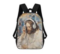 sinyumoney Divine Beats Children's School Backpack 3D Printed for Kids Travel Rucksacks Book Bags for Boys Elementary School Students 17inch