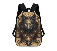 sinyumoney Divine Black Wolf 3D Printed 17 Inch School Backpack Casual Children's Backpacks 3D Printed for Boys Elementary And Middle
