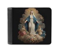 sinyumoney Divine Grace Ascending 3D Print PU Leather Wallet Coin Pocket ID Leather RFID Banknote Compartments Purse Youth Guys 11.7cm*9.5cm