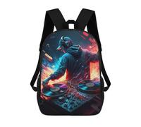 sinyumoney DJ in Action Ignite Nightlife Kids Backpacks,3D Personalized School Bookbags for Boys Girls Large Schoolbags Casual Daypack 17inch