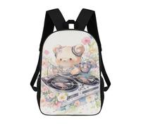 sinyumoney DJ Teddy Bear Music Party Backpack School Lightweight Airport College Students Back Pack for School/Work/Travel 17inch