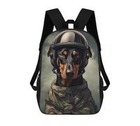 sinyumoney Doberman Soldier Backpack School Computer Rucksack for School/Work/Travel for Girls Boys Teenage 17inch