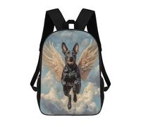 sinyumoney Doberman with Angel Wings Pet Loss Memorial Kids Backpack, Kids School Bag 3D Printed School Backpacks for Boys And Teenager School Students 17inch