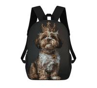 sinyumoney Dog Animal Cute King Rucksack Large School Backpack for Boys - Perfect for Travel, Work And Daily Use 17inch