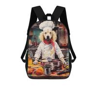 sinyumoney Dog Cooking Kitchen Ronaldo Backpack, Children's Backpack, Student School Bag, Book Bag, 3D Printed School Bag For Boys And Girls, 17inch
